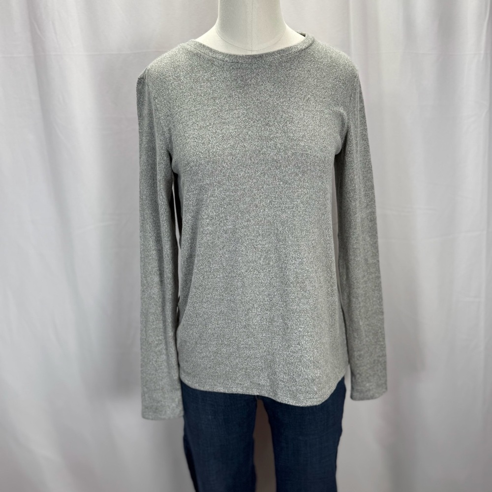 American Eagle Women's Gray Long Sleeve Top